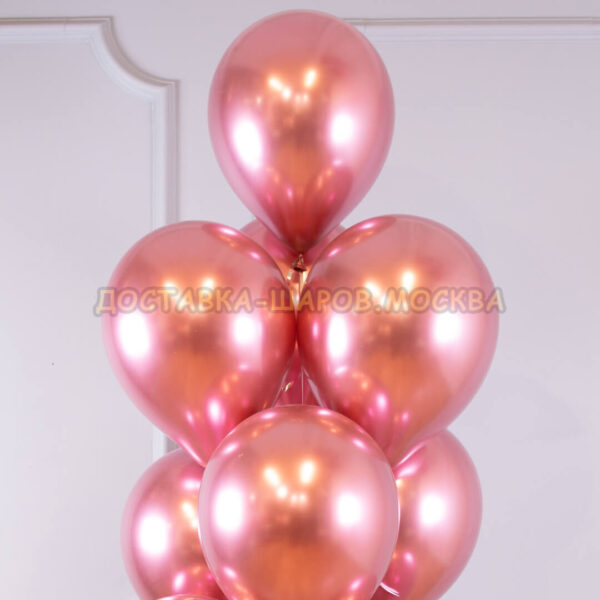 Фонтан из розовых шаров хром №16