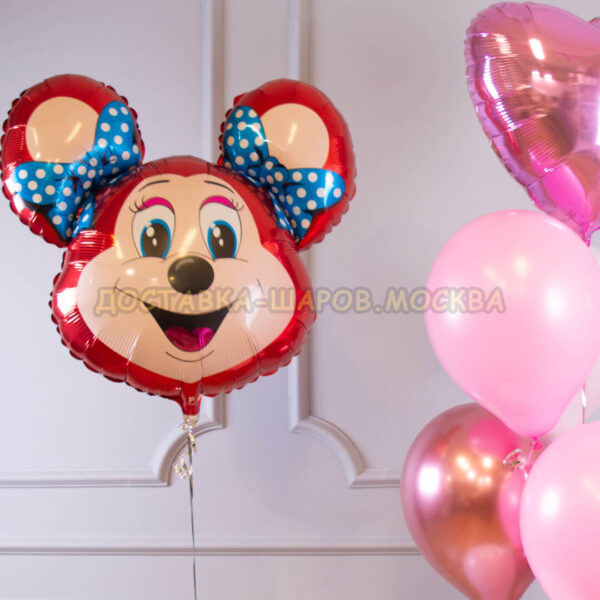 Букет из шаров на день рождения девочке «Розовая мечта Лолли-Маус» №11