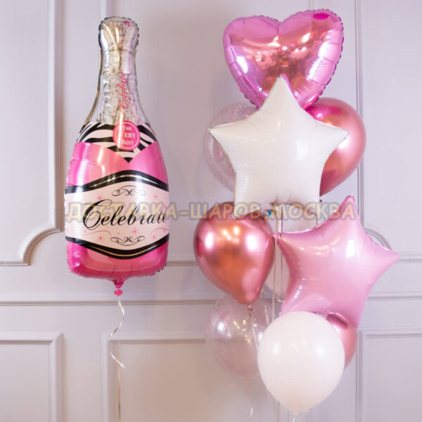 Букет из шаров на день рождения девушке «Шампанское» №10