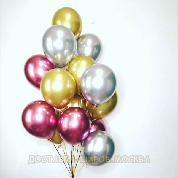 Гелиевые шары под потолок «Хром» №405 (15 шаров)