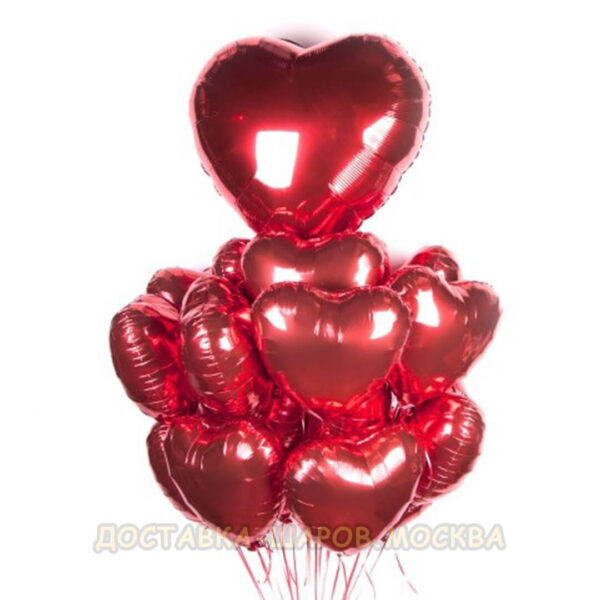 Букет из фольгированных шаров на день рождения девушке «Сердце»