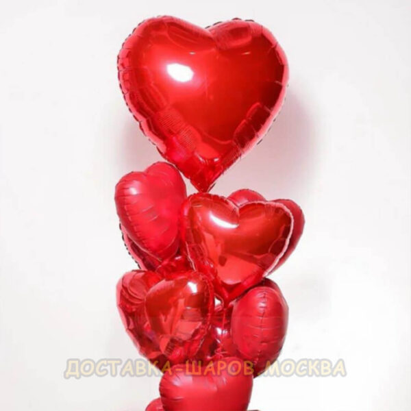Букет из фольгированных шаров на день рождения девушке «Сердце»