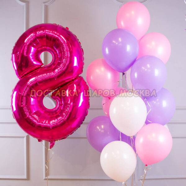 Букет из шаров на день рождения девочке «Микс» N27