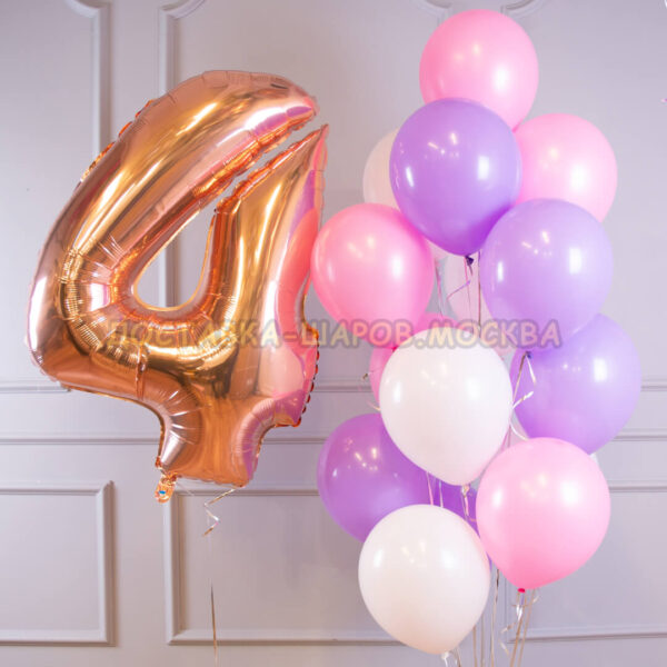 Букет из шаров на день рождения девочке «Микс» N24