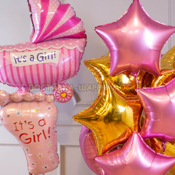 Гелиевые шары на выписку для девочки №181